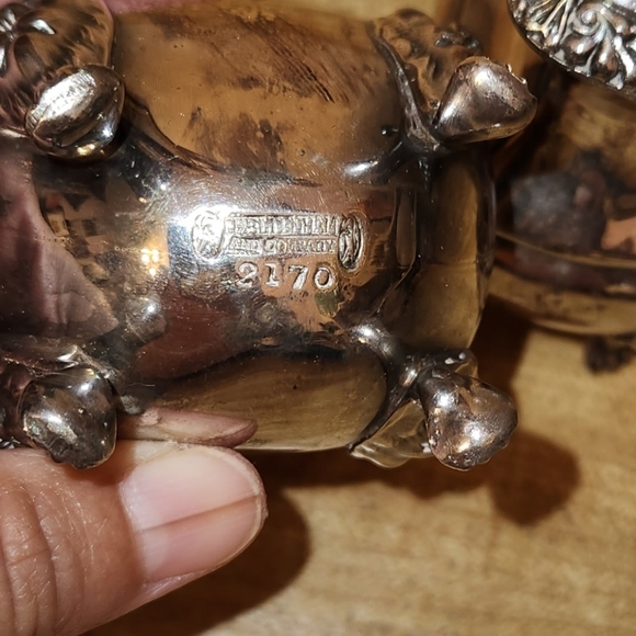 Vintage Silver Salt and Pepper Shakers   Ellis barker lion head footed - Picture 4 of 10